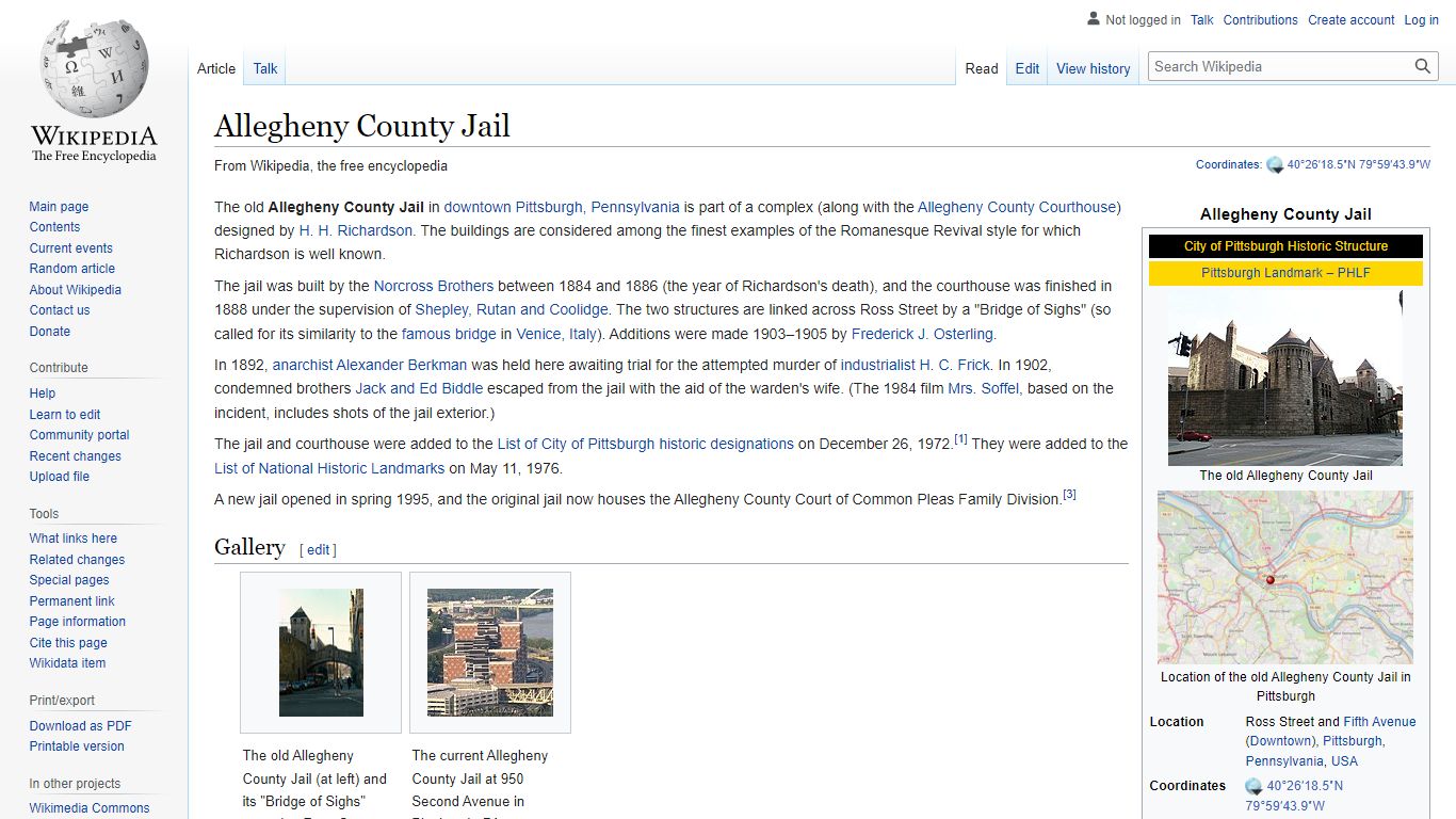 Allegheny County Jail - Wikipedia