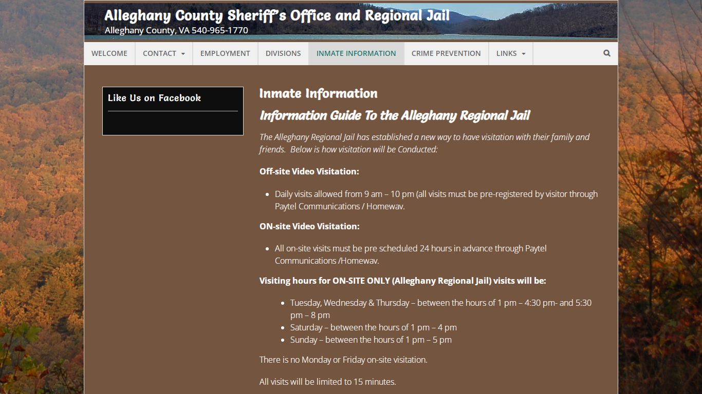 Inmate Information | Alleghany County Sheriff’s Office and Regional Jail